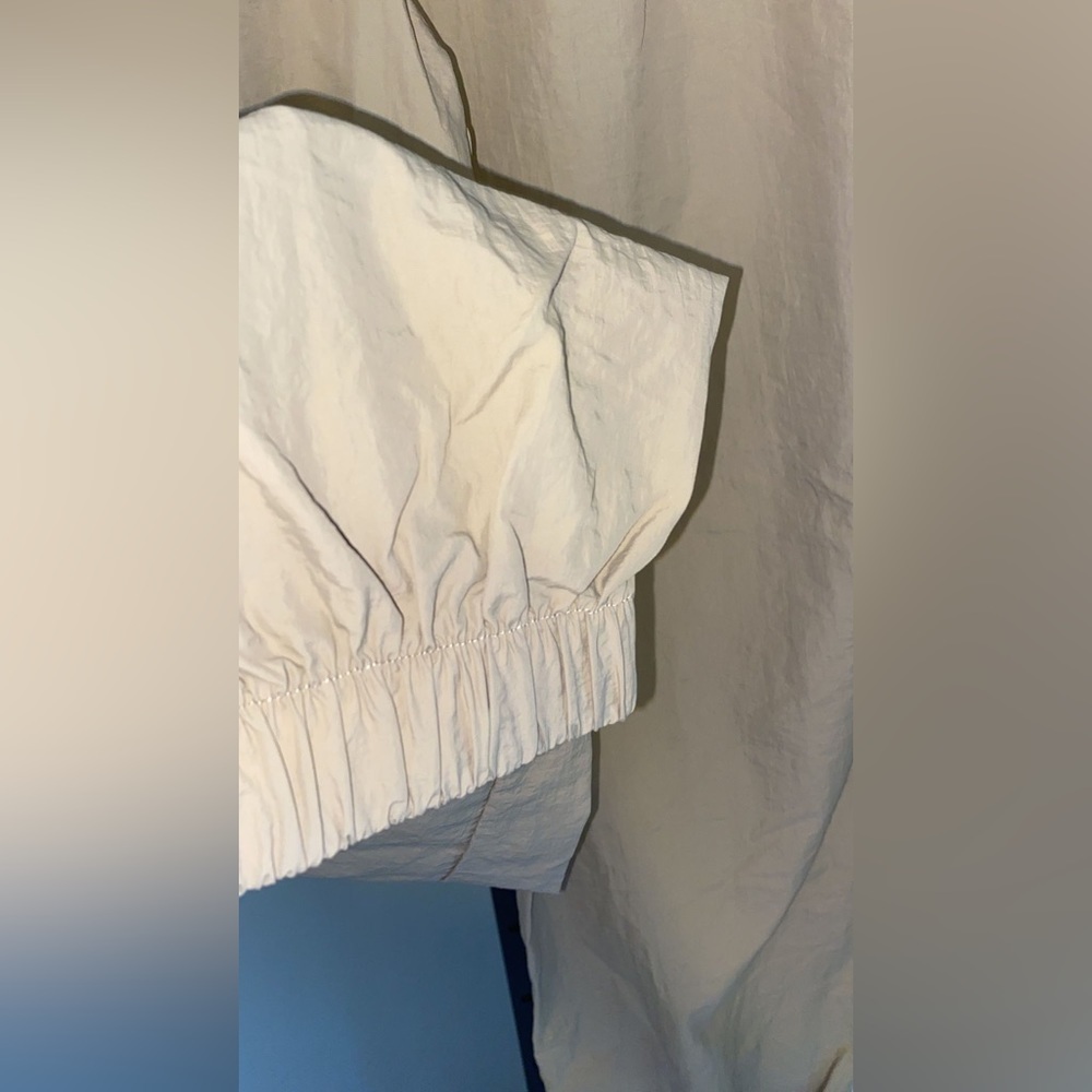 Topshop Curve balloon parachute linen trouser in sage - Picture 3 of 9